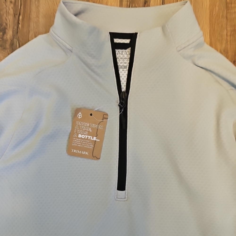 Trimark Eco Knit Quarter Zip Silver Heather Shirt Size Medium NWT - Picture 4 of 8